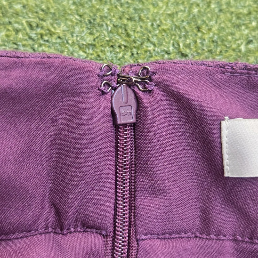 LOFT Skirt Women's 12P Purple Lace Floral Mini Ann Taylor - Picture 5 of 9
